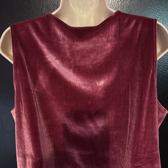NWT Michael Kors lilac velour tank top with draped cowl front. Sz large. - Picture 4 of 11